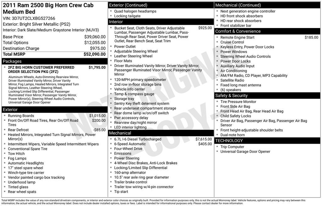 ram ram 2500 pickup 2011 3D7UT2CLXBG527266 image ram ram 2500 pickup 2011 3D7UT2CLXBG527266 image